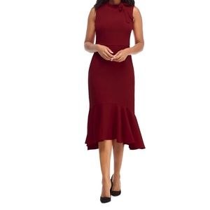 🍷 #MaggyLondon Sleeveless Bow-Neck Flare Dress